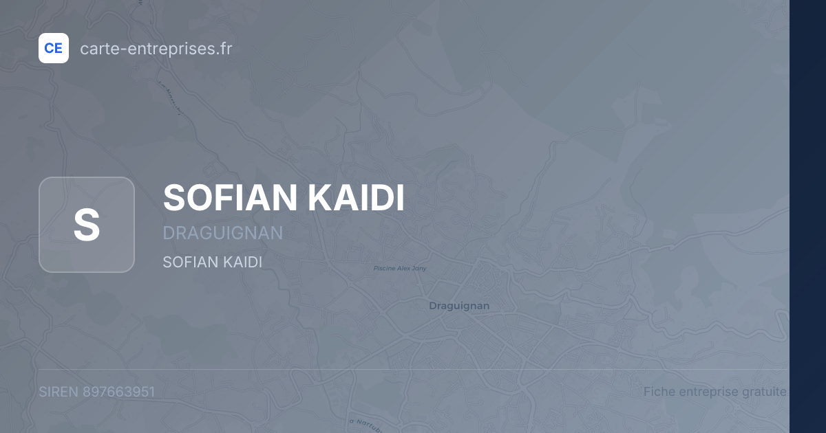 SOFIAN KAIDI — 897663951 — fiche entreprise