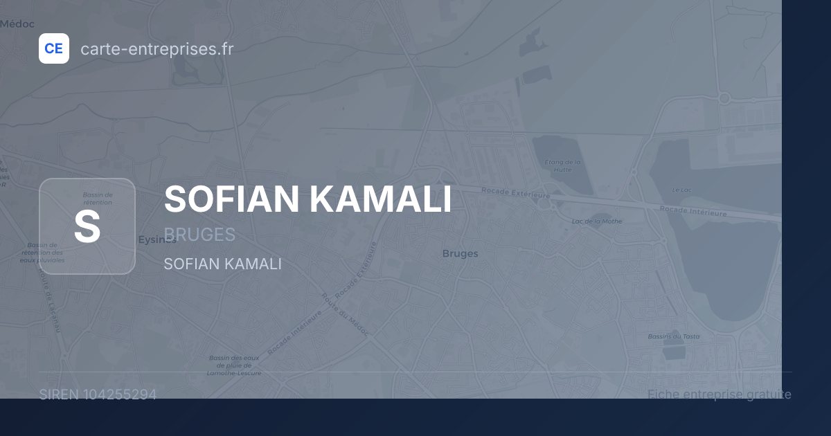 SOFIAN KAMALI — 104255294 — fiche entreprise