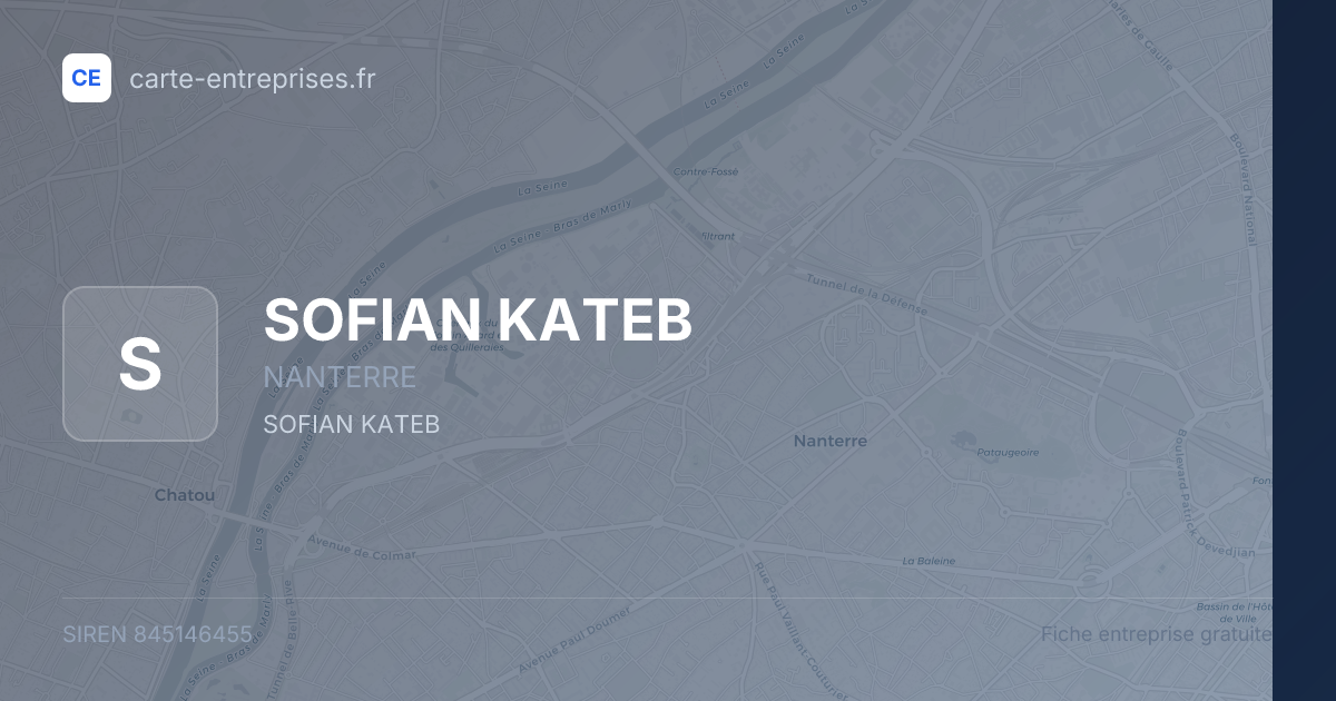 SOFIAN KATEB — 845146455 — fiche entreprise