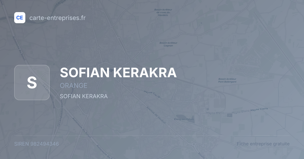 SOFIAN KERAKRA — 982494346 — fiche entreprise