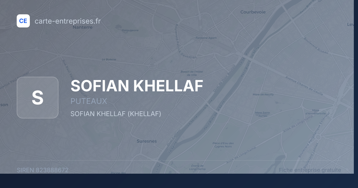 SOFIAN KHELLAF — 823888672 — fiche entreprise