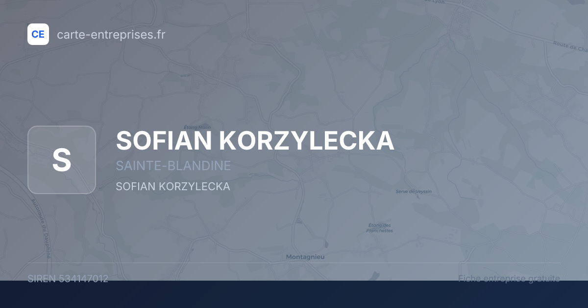 SOFIAN KORZYLECKA — 534147012 — fiche entreprise