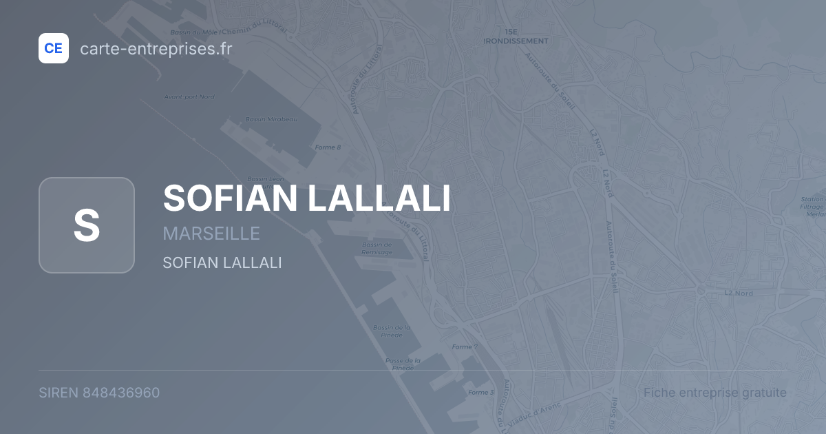 SOFIAN LALLALI — 848436960 — fiche entreprise