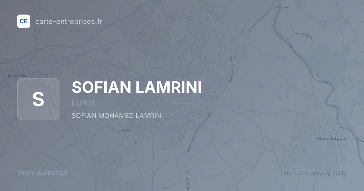 SOFIAN LAMRINI — 902687201 — fiche entreprise