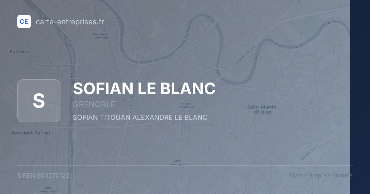 SOFIAN LE BLANC — 903270122 — fiche entreprise