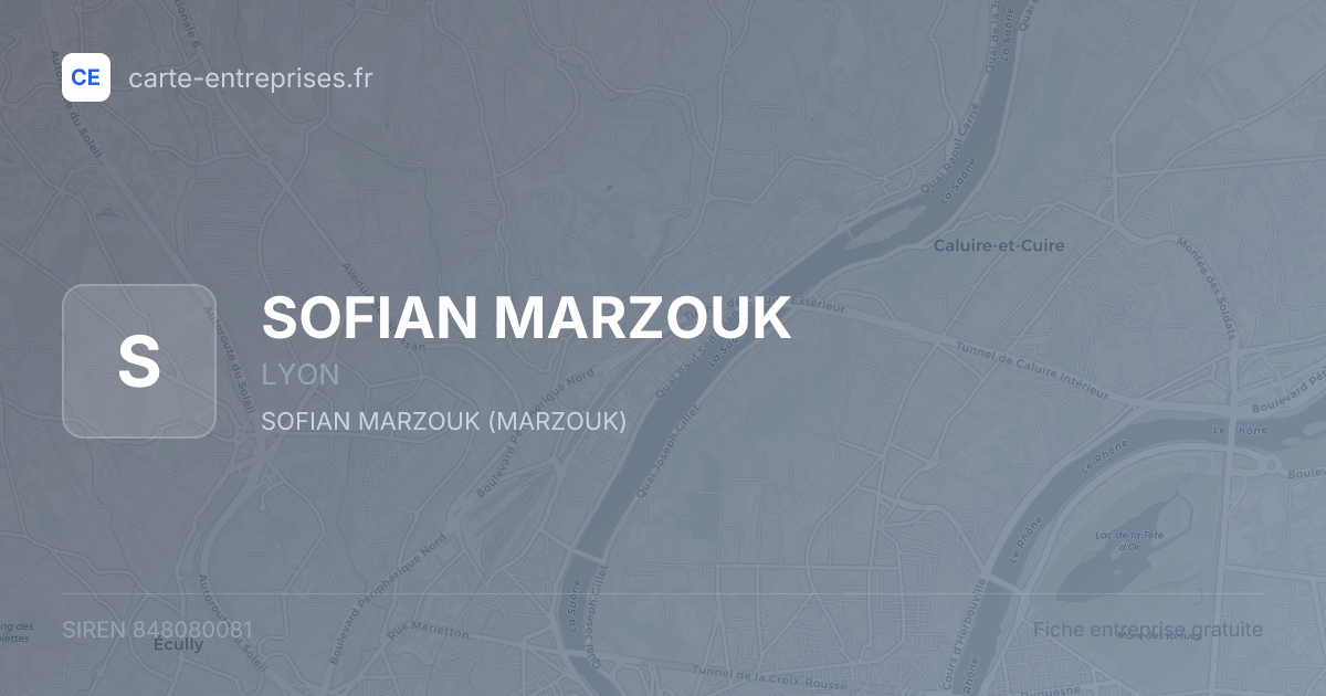 SOFIAN MARZOUK — 848080081 — fiche entreprise