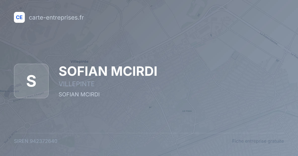 SOFIAN MCIRDI — 942372640 — fiche entreprise