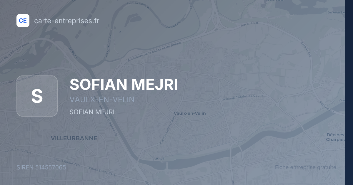 SOFIAN MEJRI — 514557065 — fiche entreprise