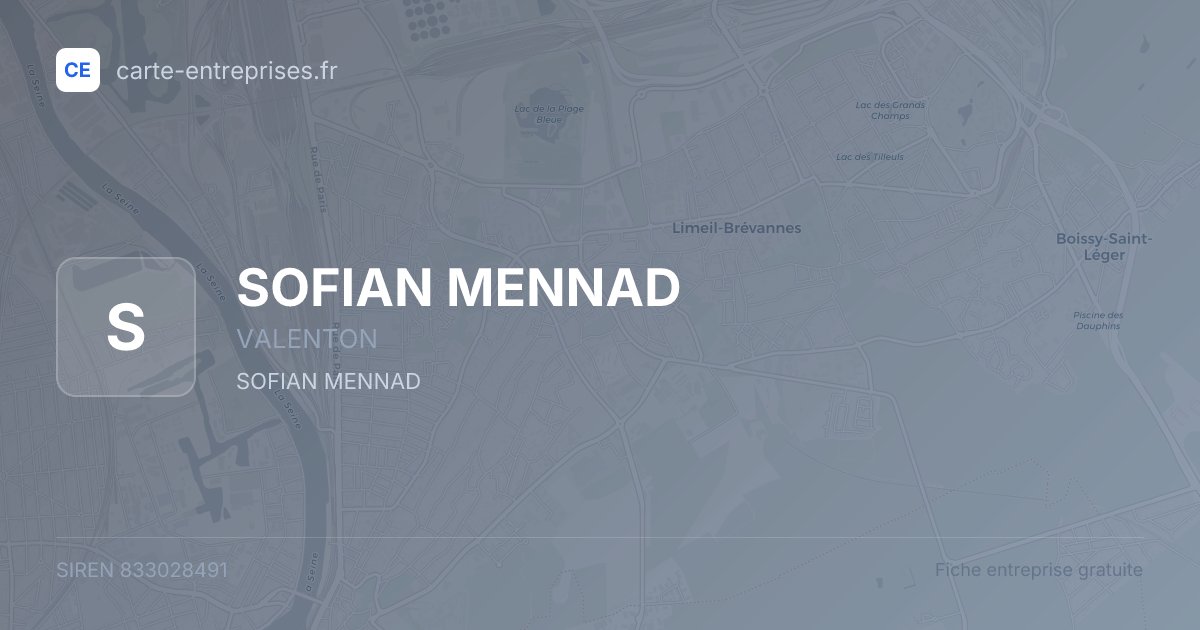 SOFIAN MENNAD — 833028491 — fiche entreprise