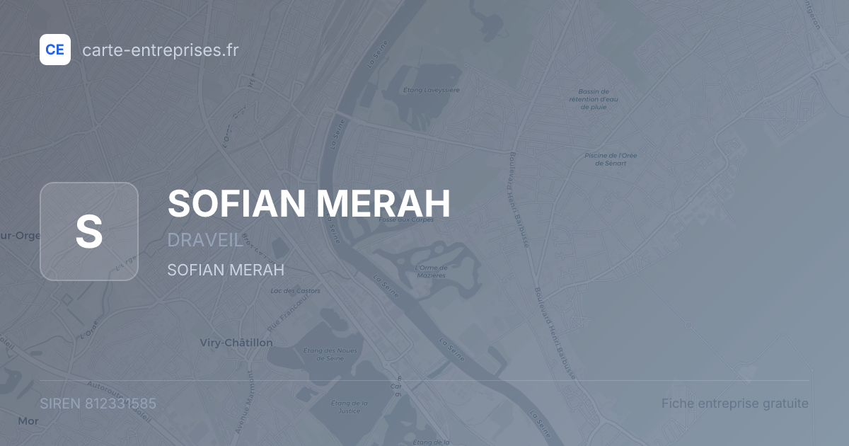 SOFIAN MERAH — 812331585 — fiche entreprise
