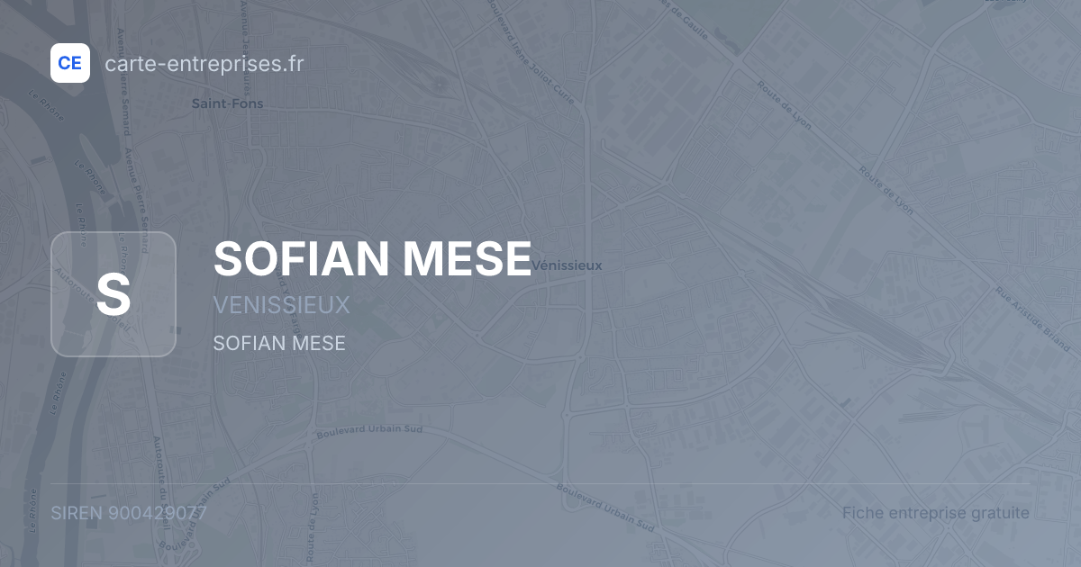 SOFIAN MESE — 900429077 — fiche entreprise