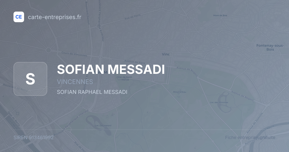 SOFIAN MESSADI — 913461992 — fiche entreprise