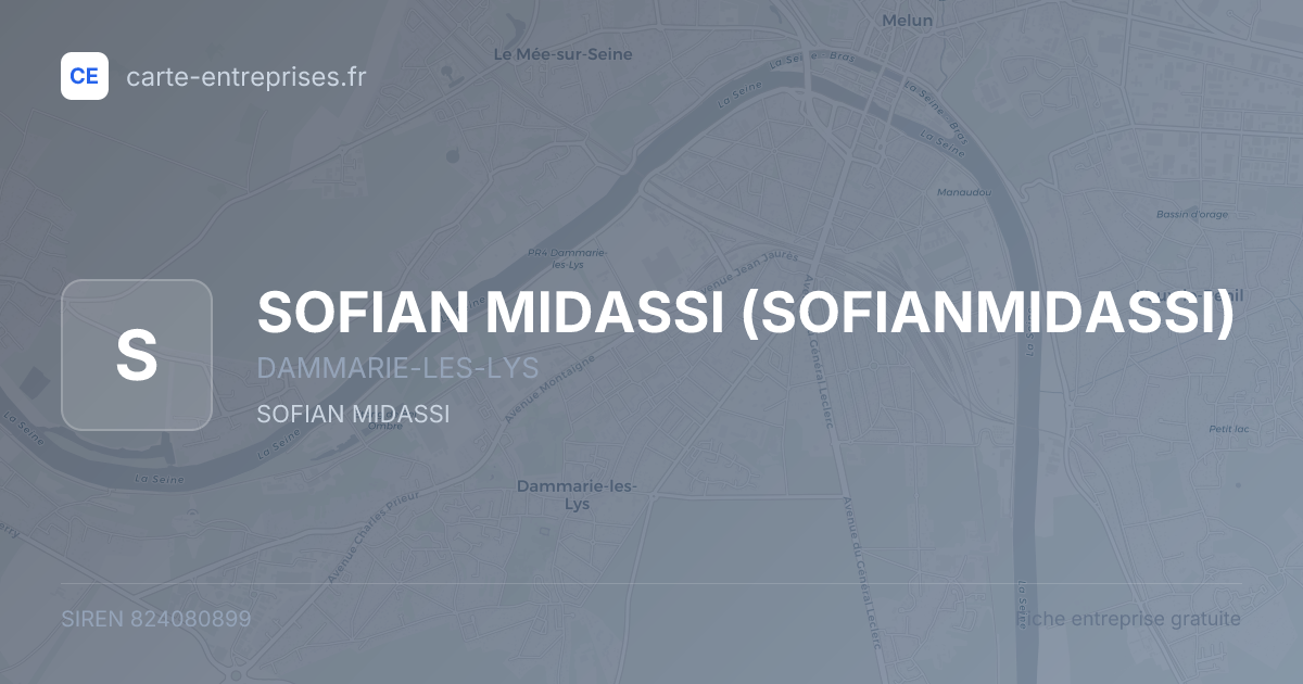 SOFIAN MIDASSI (SOFIANMIDASSI) — 824080899 — fiche entreprise