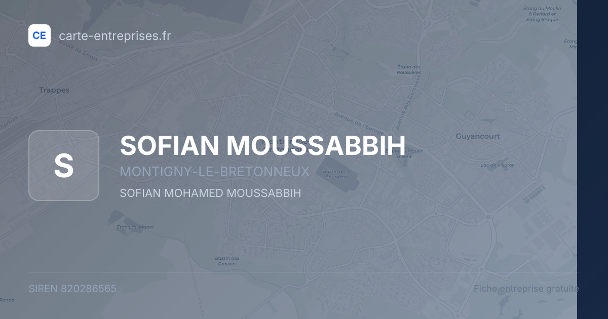 SOFIAN MOUSSABBIH — 820286565 — fiche entreprise