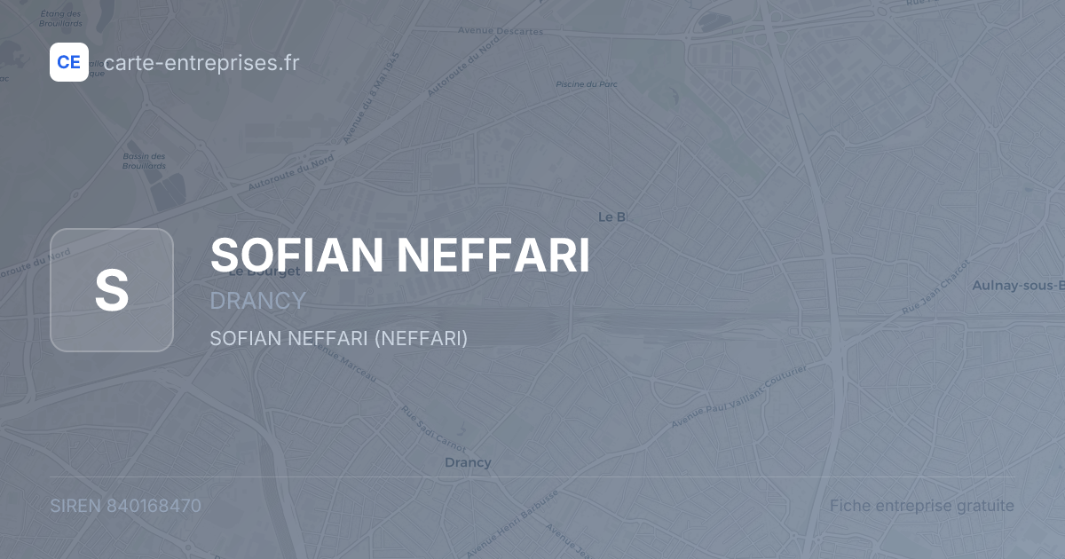 SOFIAN NEFFARI — 840168470 — fiche entreprise