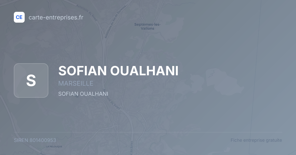 SOFIAN OUALHANI — 801400953 — fiche entreprise