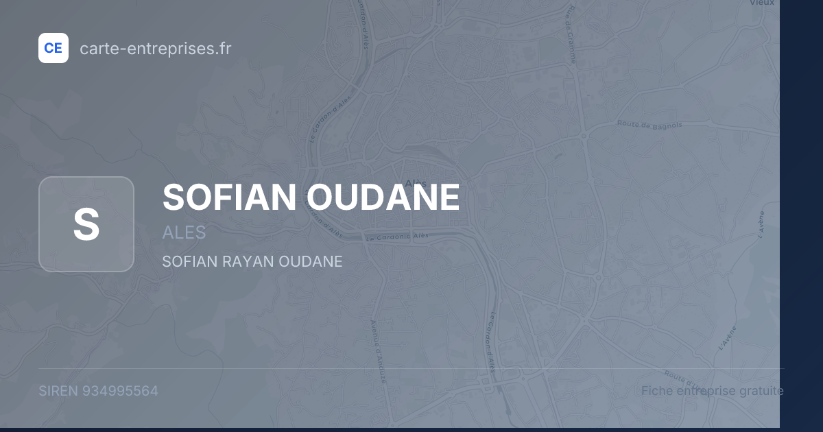 SOFIAN OUDANE — 934995564 — fiche entreprise