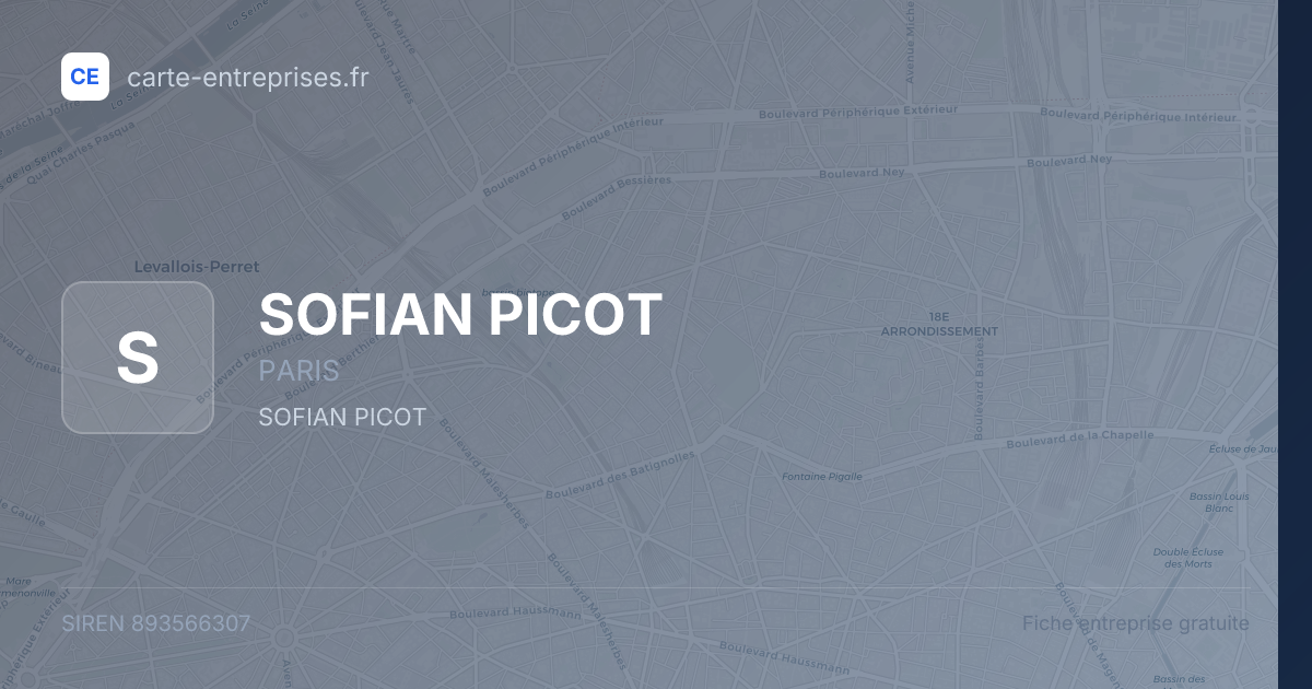 SOFIAN PICOT — 893566307 — fiche entreprise