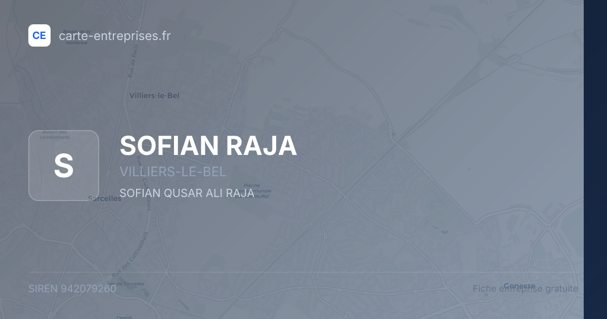 SOFIAN RAJA — 942079260 — fiche entreprise