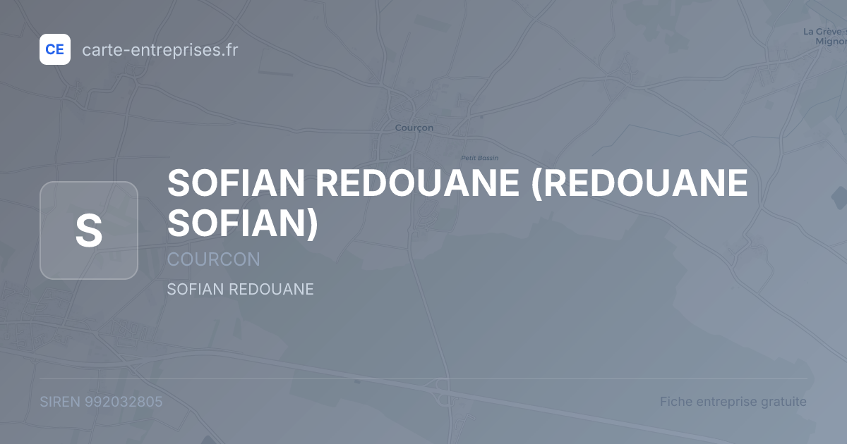 SOFIAN REDOUANE (REDOUANE SOFIAN) — 992032805 — fiche entreprise