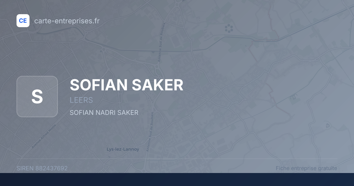 SOFIAN SAKER — 882437692 — fiche entreprise
