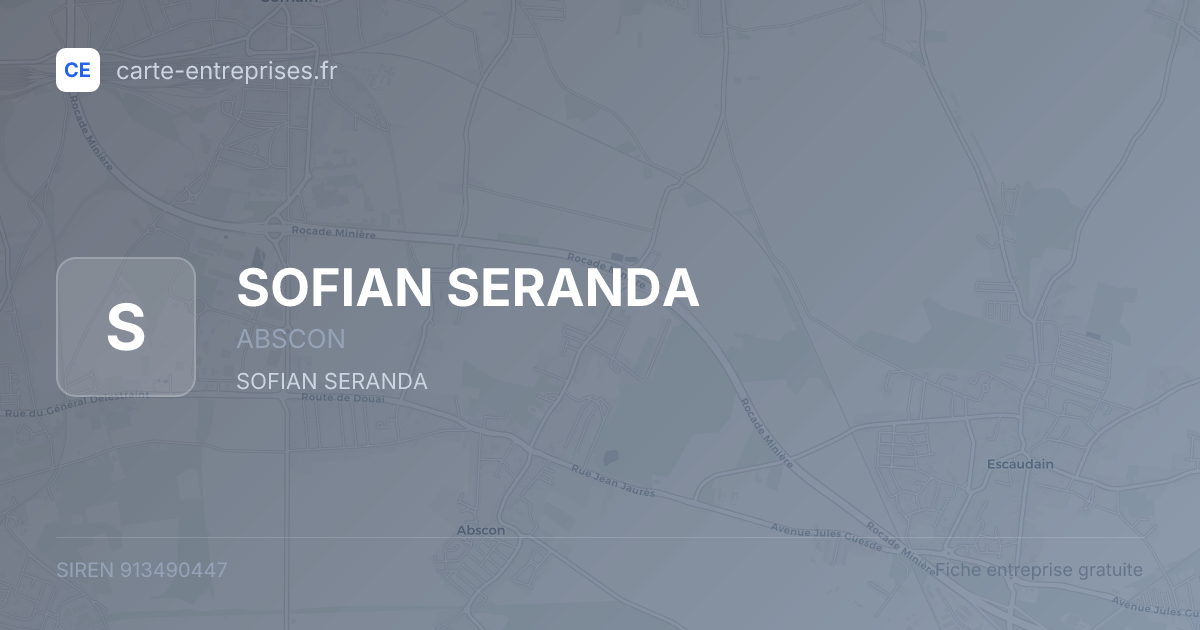 SOFIAN SERANDA — 913490447 — fiche entreprise
