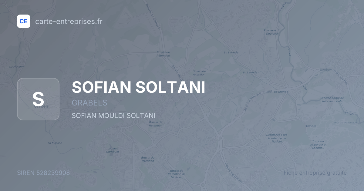 SOFIAN SOLTANI — 528239908 — fiche entreprise
