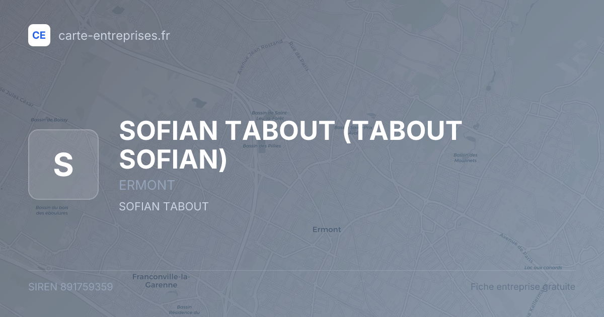 SOFIAN TABOUT (TABOUT SOFIAN) — 891759359 — fiche entreprise