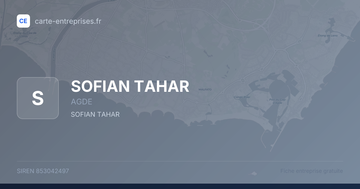 SOFIAN TAHAR — 853042497 — fiche entreprise
