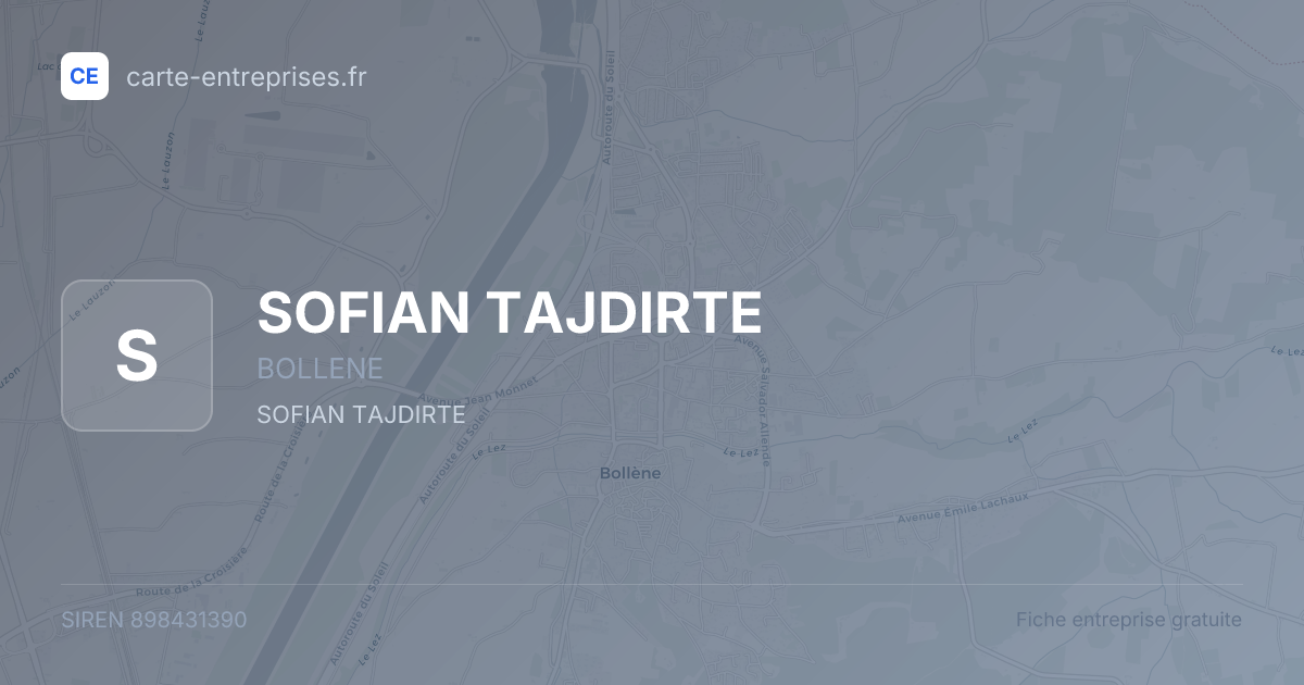 SOFIAN TAJDIRTE — 898431390 — fiche entreprise