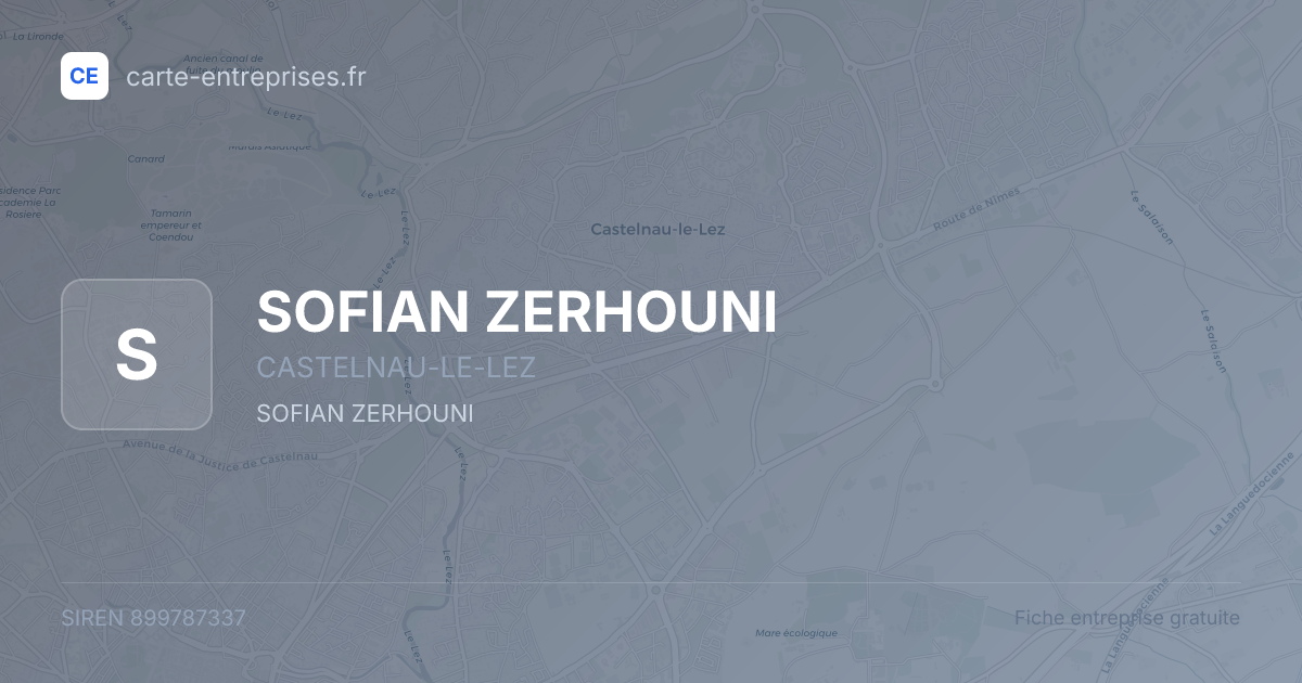 SOFIAN ZERHOUNI — 899787337 — fiche entreprise