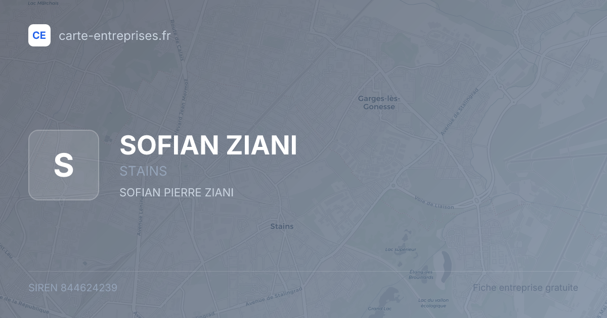 SOFIAN ZIANI — 844624239 — fiche entreprise