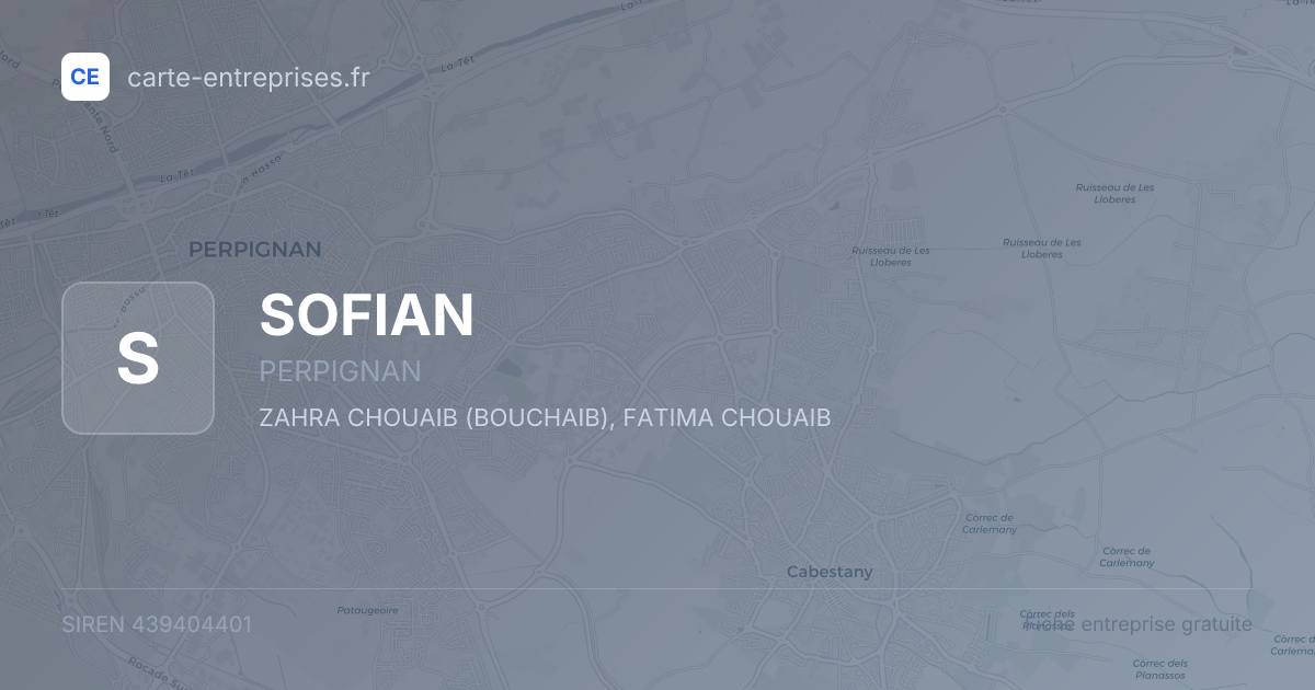 SOFIAN — 439404401 — fiche entreprise