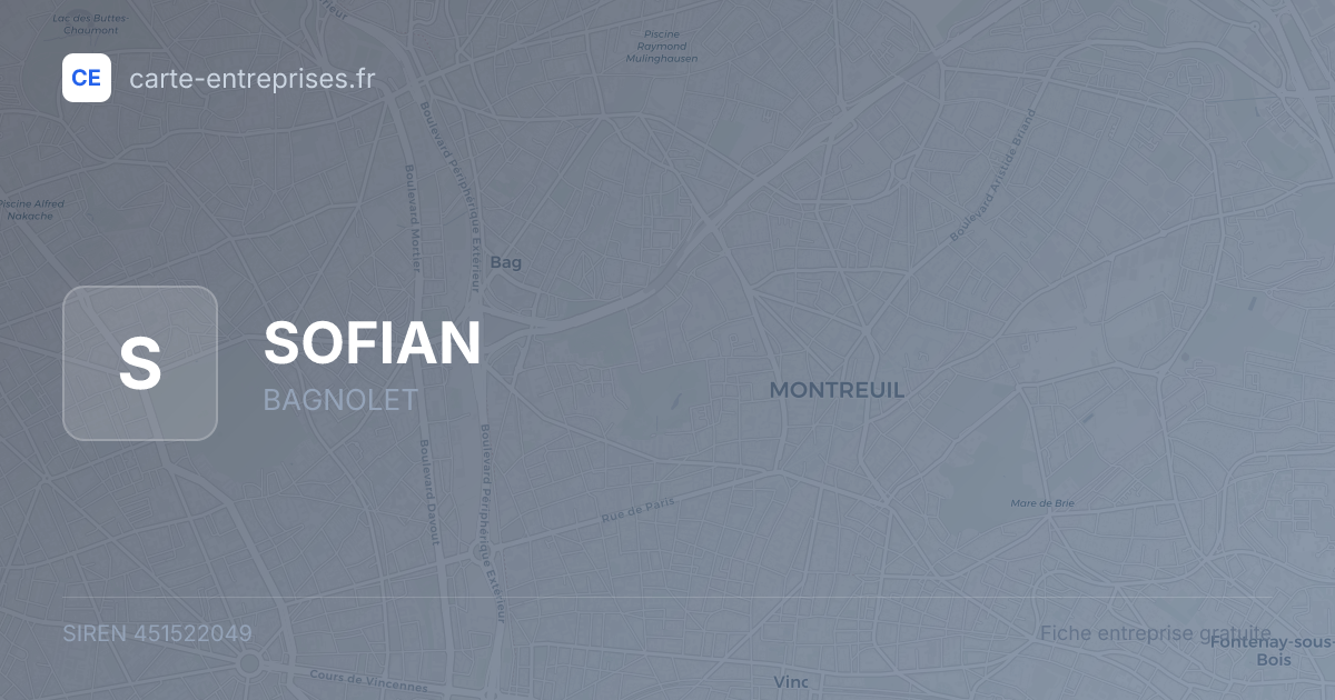 SOFIAN — 451522049 — fiche entreprise
