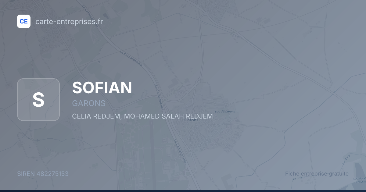 SOFIAN — 482275153 — fiche entreprise