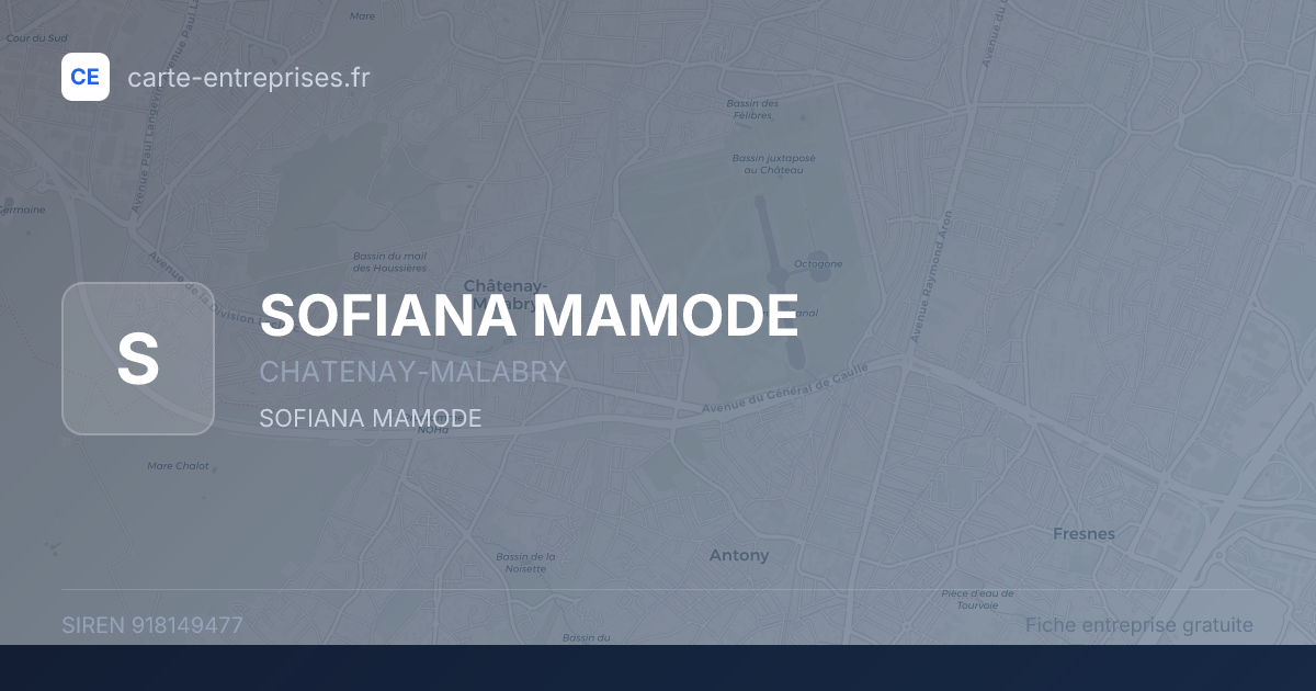 SOFIANA MAMODE — 918149477 — fiche entreprise