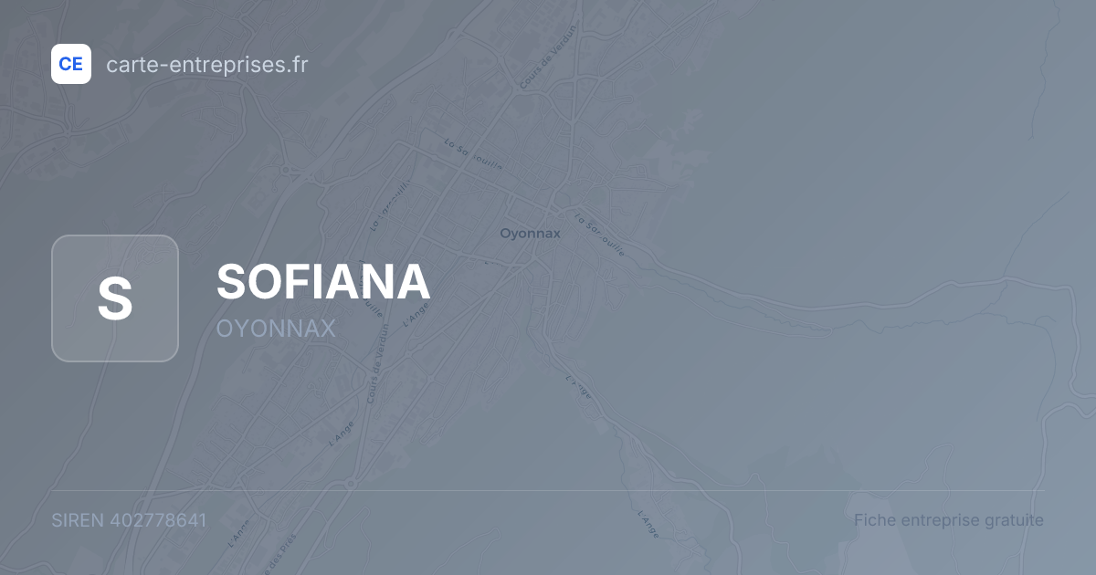 SOFIANA — 402778641 — fiche entreprise