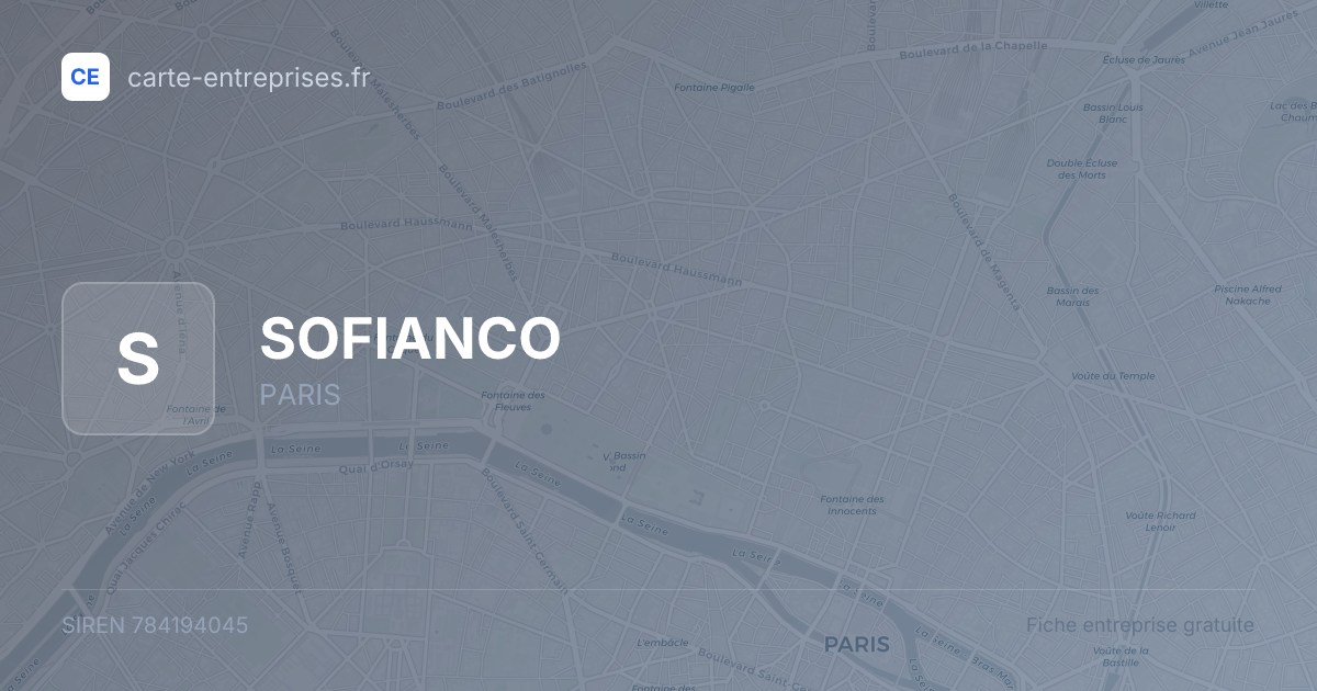 SOFIANCO — 784194045 — fiche entreprise