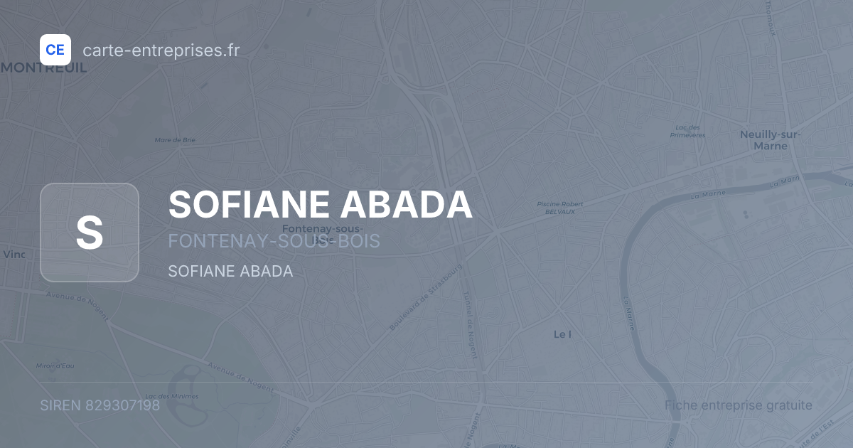 SOFIANE ABADA — 829307198 — fiche entreprise