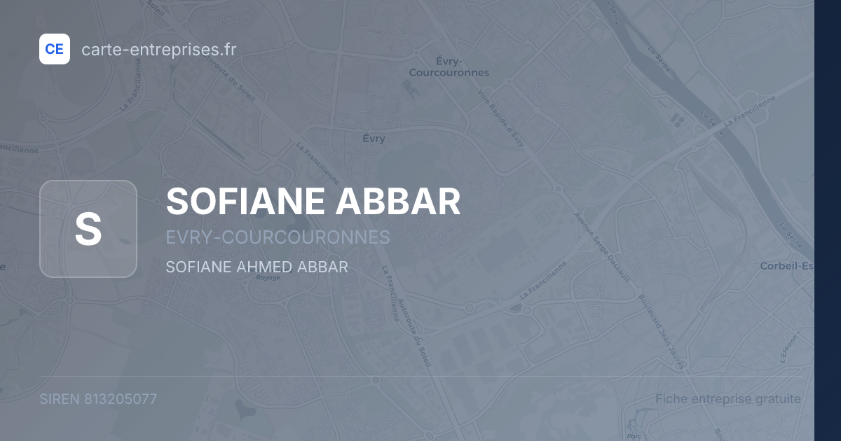 SOFIANE ABBAR — 813205077 — fiche entreprise