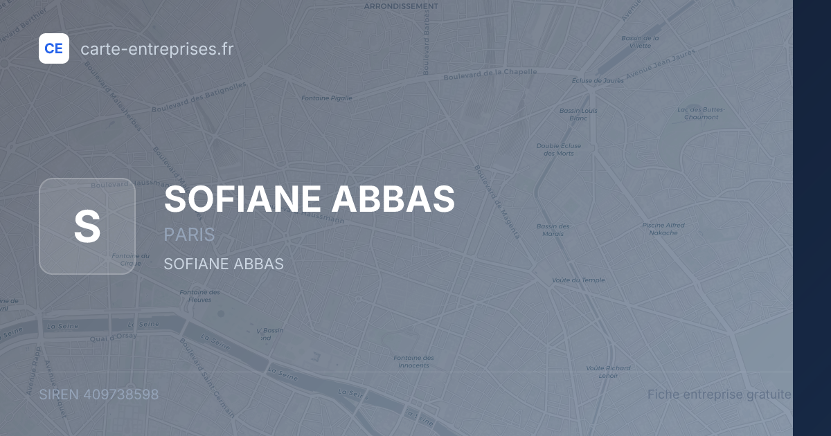 SOFIANE ABBAS — 409738598 — fiche entreprise