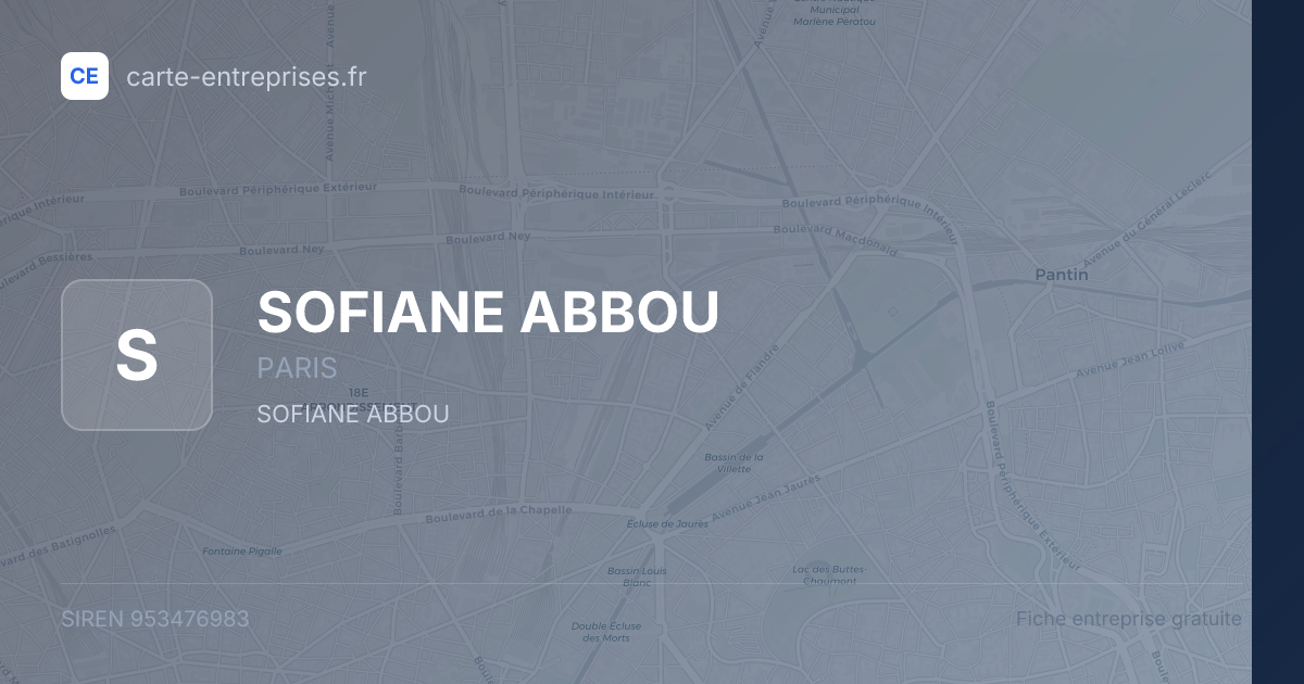 SOFIANE ABBOU — 953476983 — fiche entreprise