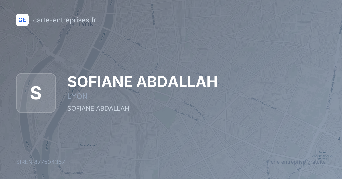 SOFIANE ABDALLAH — 877504357 — fiche entreprise