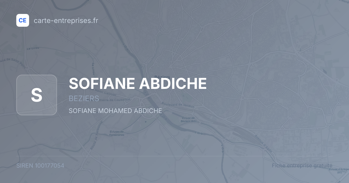 SOFIANE ABDICHE — 100177054 — fiche entreprise