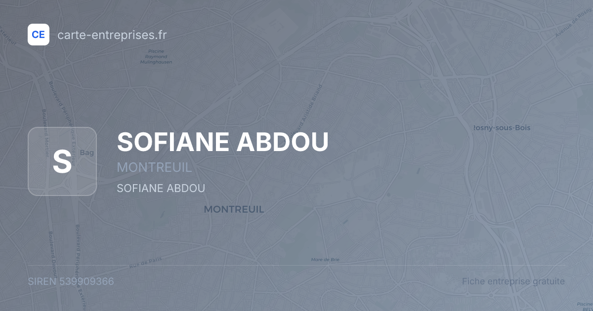 SOFIANE ABDOU — 539909366 — fiche entreprise