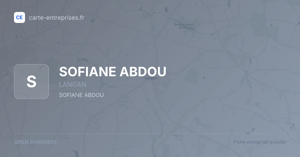 SOFIANE ABDOU — 814699625 — fiche entreprise