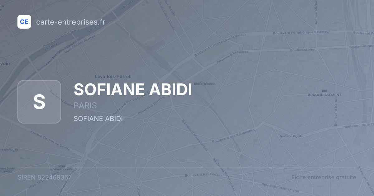 SOFIANE ABIDI — 822469367 — fiche entreprise