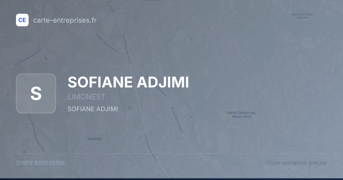 SOFIANE ADJIMI — 889935169 — fiche entreprise
