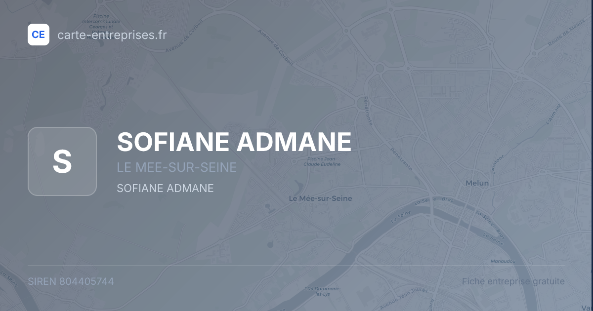 SOFIANE ADMANE — 804405744 — fiche entreprise