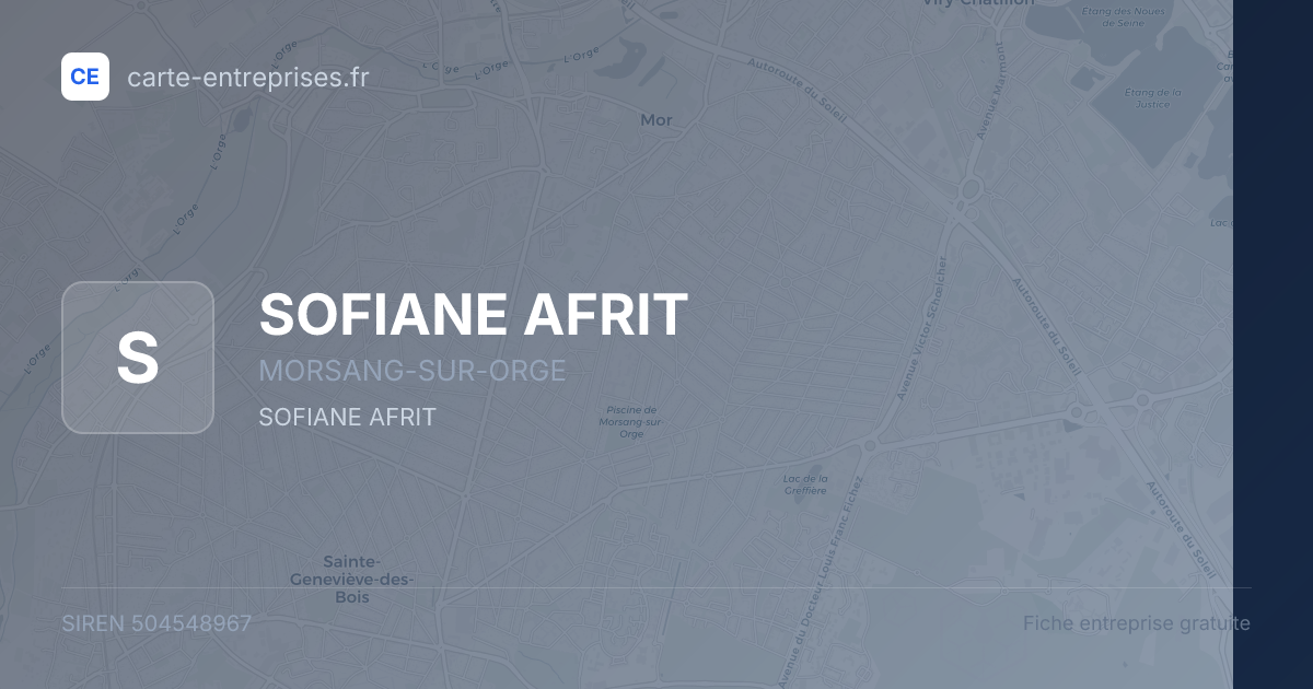 SOFIANE AFRIT — 504548967 — fiche entreprise